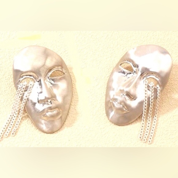 “Phantom of Opera” Silver Theatre Masquerade War Mask Sons of Harpy Tragedy Stud - Picture 15 of 16